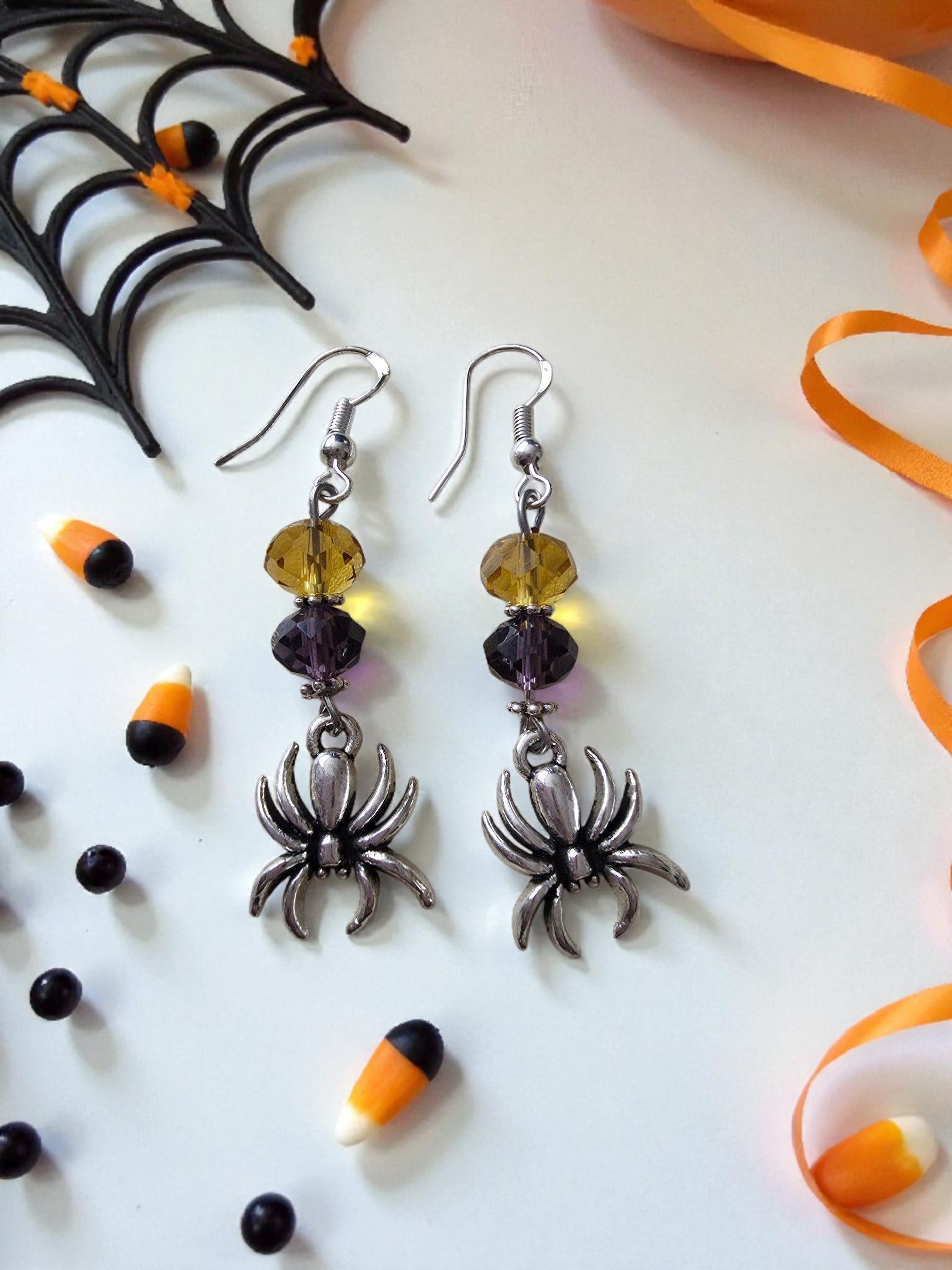 Sterling Silver Dangle Halloween earrings